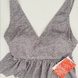 Kortni Jeane Medium Heather Grey Peplum Top